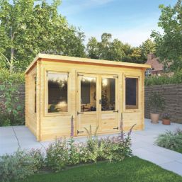 Mercia  12' 6" x 9' (Nominal) Pent Timber Log Cabin