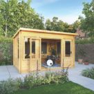 Mercia  12' 6" x 9' (Nominal) Pent Timber Log Cabin