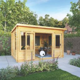Mercia  12' 6" x 9' (Nominal) Pent Timber Log Cabin