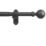 Rothley Matt Black Extendable Curtain Pole w/ Orb Finials 28mm x 125-216cm