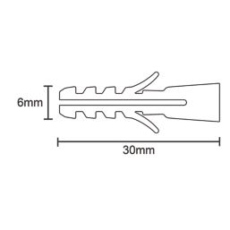 Easyfix  Nylon Wall Plugs 6mm x 30mm 100 Pack