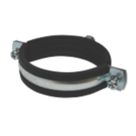 Tesla  68-72mm Rubber-Lined Pipe Clips Black/Steel 2 Pack