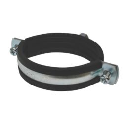 Tesla  68-72mm Rubber-Lined Pipe Clips Black/Steel 2 Pack