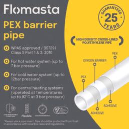 Flomasta   PE-X Barrier Pipe 15mm x 2m White