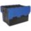 Barton 77Ltr 400mm x 600mm x 400mm Black / Blue Container with Attached Lid