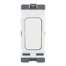 Hager Sollysta WMGSDP2 20A Grid 2-Pole Control Switch White  with White Inserts