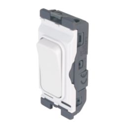 Hager Sollysta WMGSDP2 20A Grid 2-Pole Control Switch White  with White Inserts