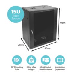 Labgear 15U Wall-Mounted Network Cabinet 600mm x 770mm