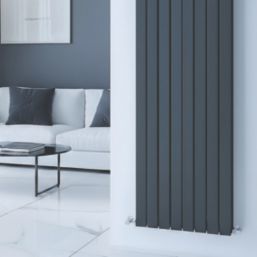 Reina Harley Double 1800mm x 560mm 5548BTU Anthracite Vertical Designer Radiator