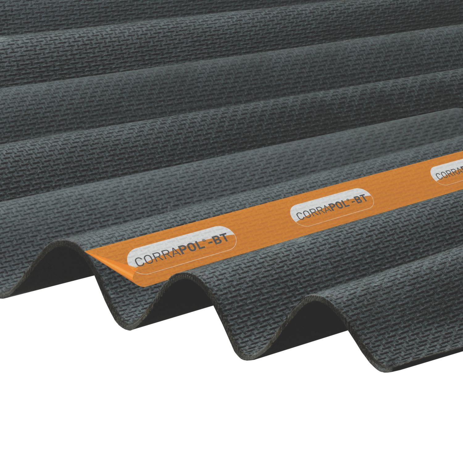 Corrapol-BT AC110BL Corrugated Bitumen Roof Sheet Black 2000mm x 930mm (969FH)