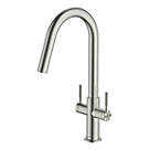 Clearwater Topaz J-Spout Monobloc Mixer Tap Brushed Nickel PVD