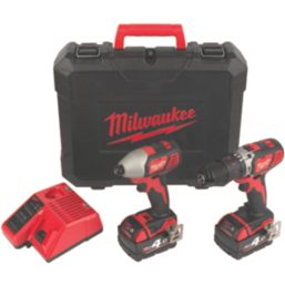 Milwaukee M18 BPP2Q-402C 18V 2 x 4.0Ah Li-Ion RedLithium  Cordless Twin Pack