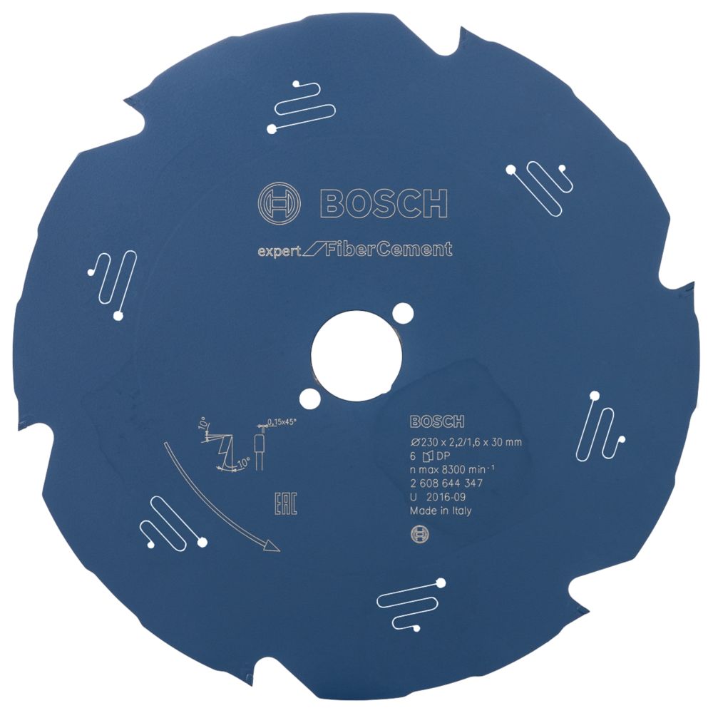 Bosch Expert Fibre Cement Circular Saw Blade 230mm x 30mm 6T Screwfix