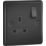 Knightsbridge  13A 1-Gang DP Switched Socket Matt Black  with Black Inserts