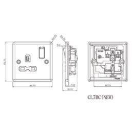 Knightsbridge  13A 1-Gang DP Switched Socket Matt Black  with Black Inserts
