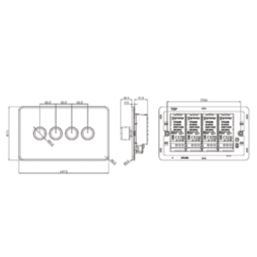 Knightsbridge  4-Gang 2-Way LED Intelligent Dimmer Switch  Anthracite