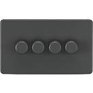 Knightsbridge  4-Gang 2-Way LED Intelligent Dimmer Switch  Anthracite