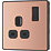 British General Evolve 13A 1-Gang SP Switched Socket Copper  with Black Inserts