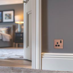 British General Evolve 13A 1-Gang SP Switched Socket Copper  with Black Inserts