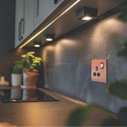 British General Evolve 13A 1-Gang SP Switched Socket Copper  with Black Inserts