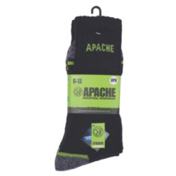 Apache Burlington Socks Black 6-11 3 Pairs