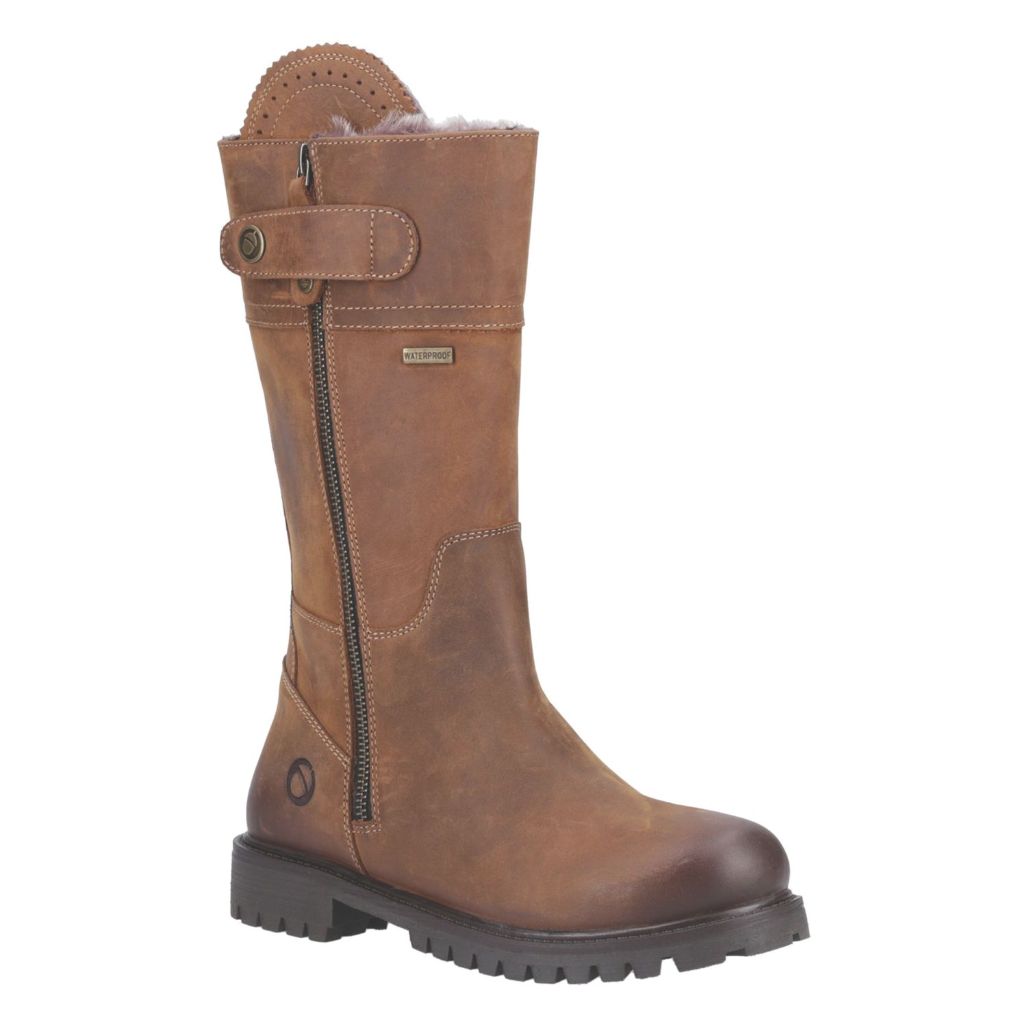 Cotswold Bushcombe Mid Size 4 Womens Tan Waterproof Slip-On Non Safety Work Boots (969XE)