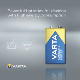 Varta Longlife Power   9V Alkaline Batteries 4 Pack