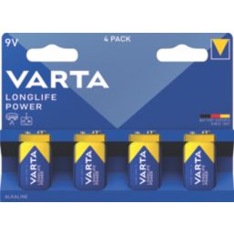 Varta Longlife Power   9V Alkaline Batteries 4 Pack
