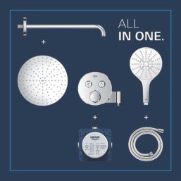 Grohe Precision SmartControl HP Rear-Fed Concealed Chrome Thermostatic Round Head Shower System 310
