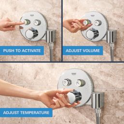 Grohe Precision SmartControl HP Rear-Fed Concealed Chrome Thermostatic Round Head Shower System 310