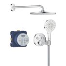 Grohe Precision SmartControl HP Rear-Fed Concealed Chrome Thermostatic Round Head Shower System 310