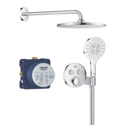 Grohe Precision SmartControl HP Rear-Fed Concealed Chrome Thermostatic Round Head Shower System 310