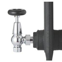 Arroll UK-20 15mm x 1/2" Chrome Angled & L/S Traditional Manual Radiator Valve & Lockshield