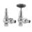 Arroll UK-20 15mm x 1/2" Chrome Angled & L/S Traditional Manual Radiator Valve & Lockshield