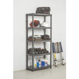 5-Tier Plastic Shelving 850mm x 400mm x 1850mm