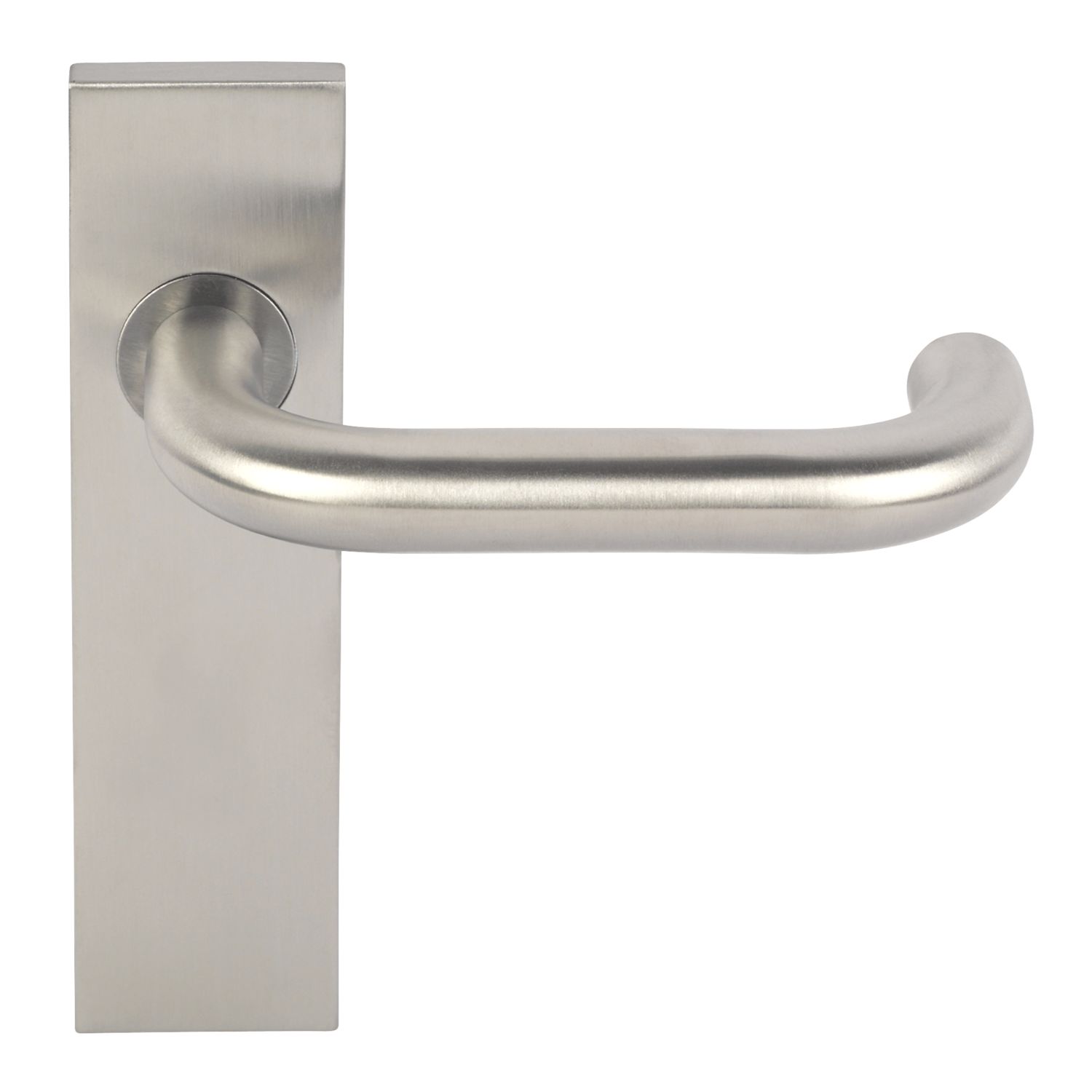 Eurospec Fire Rated Latch Safety Lever on Backplate Pair Satin Stainless Steel (9708J)