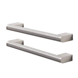 Essentials Khara Knurled D Handles Brushed Nickel 188mm 2 Pieces