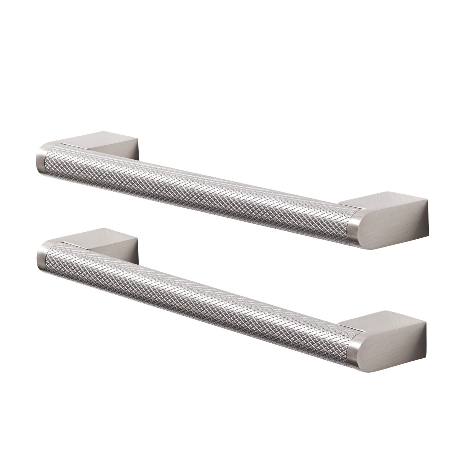 Essentials Khara Knurled D Handles Brushed Nickel 188mm 2 Pieces (970AA)