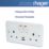 Hager Sollysta WMSS82-USBAC 13A 2-Gang 2P+E Switched Socket + 3.1A 15.5W 2-Outlet Type A & C USB Charger White