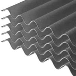 Corrugated Bitumen Roofing Sheets Black 2000mm x 2.6mm x 950mm 5 Pack
