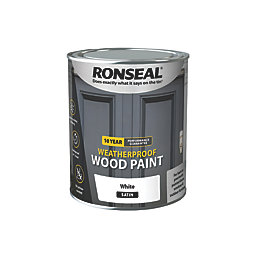 Ronseal 10-Year Exterior Wood Paint Satin White 750ml