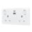 British General 900 Series 13A 2-Gang SP Switched Socket + 4.2A 2-Outlet Type A & C USB Charger White