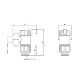 Flomasta Angled Service Tap Valve 15mm x 1/2"