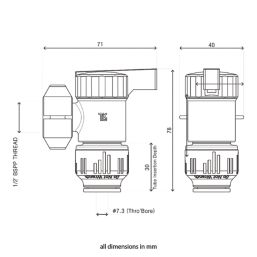 Flomasta Angled Service Tap Valve 15mm x 1/2"
