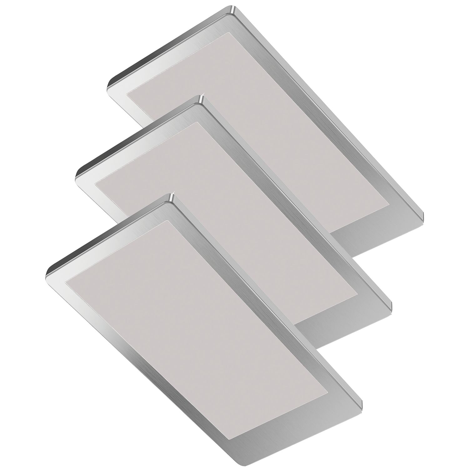 Sensio Neo TrioTone Rectangular LED Under Cabinet Lights Steel 14.4W 240 - 280lm 3 Pack (970PE)