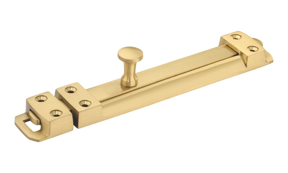 Smith & Locke Straight Door Bolt Brass 150mm Screwfix