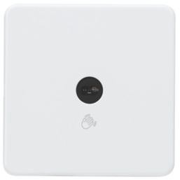 Knightsbridge  2.1A 1-Gang 1-Way Light Switch  Matt White with Black Inserts