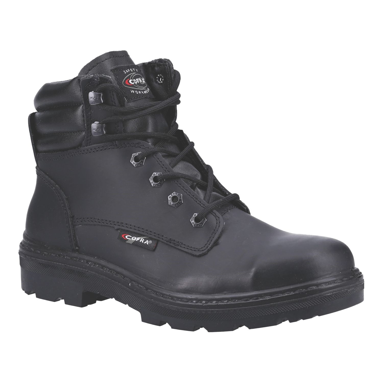 Cofra Hull BIS S3 SRC Size 13 Black Water-Resistant Steel Toe Cap Safety Boots (970XK)
