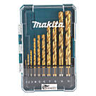 Makita  D-72849 Straight Shank HSS TiN Drill Bit Eco Set 10 Pieces