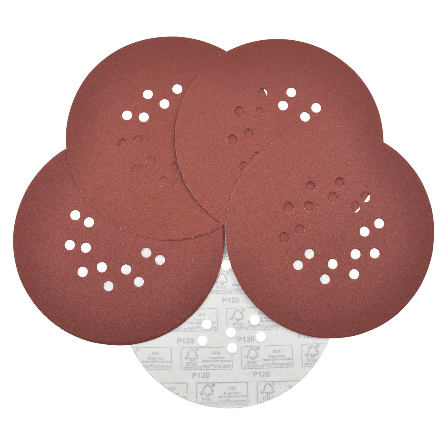 Titan 120 Grit 18-Hole Punched Multi-Material Sanding Sheets 225mm 5 Pack (970YW)